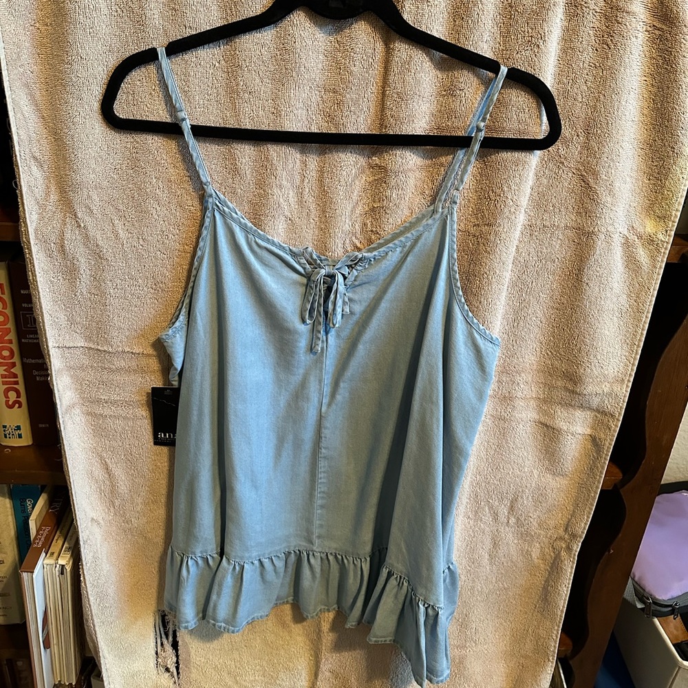 Fun camisole with ruffle bottom. Breezy and cool NWT